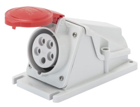 Стационарный разъем 90° GEWISS IP44 3P+N+T 32A 400В (GW62493)