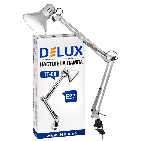 Світильник настільний Delux TF-06 E27 сріблястий - фото №1