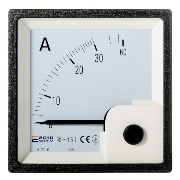 Амперметр прямого включення Аско-Укрем 30А АС 72х72мм (A-72-6) (A0190010061)