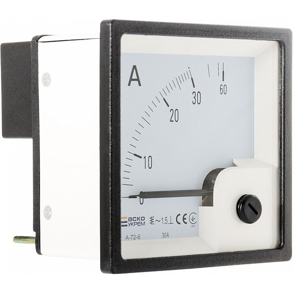 Амперметр прямого включення Аско-Укрем 30А АС 72х72мм (A-72-6) (A0190010061) - фото №1