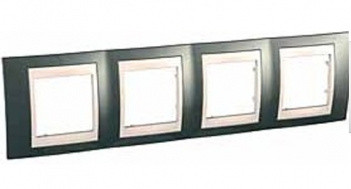 Рамка 4-местная Unica Plus, хамелеон шампань/слоновая кость Schneider Electric