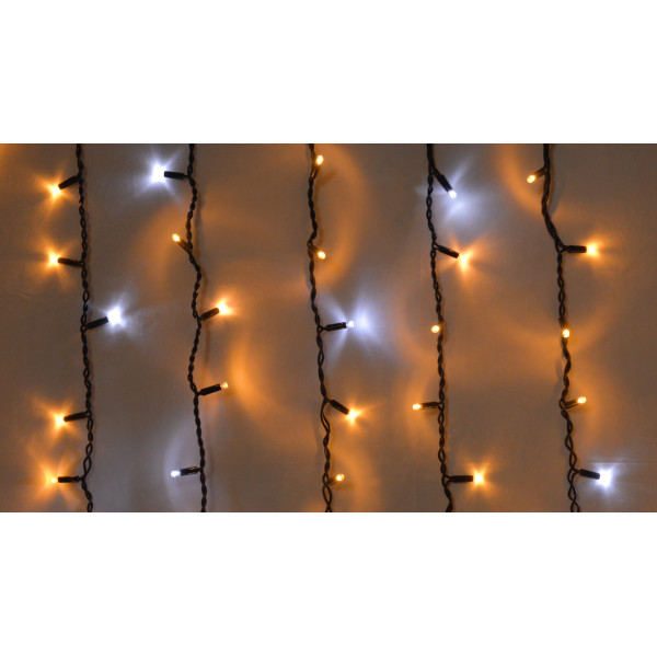 Вулична LED гірлянда Delux EN ICICLE 108LED (90015180) 2x1м 27 миготливих білих діодів IP44 чорний шнур - фото №2