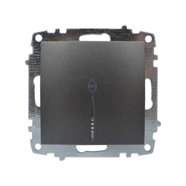 Выключатель ELBI ZENA Silverline черный металлик 1кл проходной с подсветкой без рамки ( 609-011100-210 )