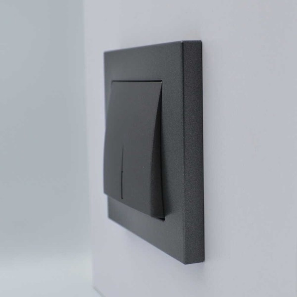 Выключатель ELBI ZENA Silverline черный металлик 1кл проходной с подсветкой без рамки ( 609-011100-210 ) - фото №3