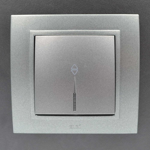 Выключатель ELBI ZENA Silverline черный металлик 1кл проходной с подсветкой без рамки ( 609-011100-210 ) - фото №6