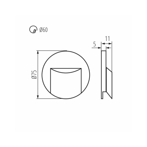 Светильник для подсветки лестницы/коридора Kanlux 33323 Erinus LED 1x0.8W 4000K 15Lm IP20 - фото №2