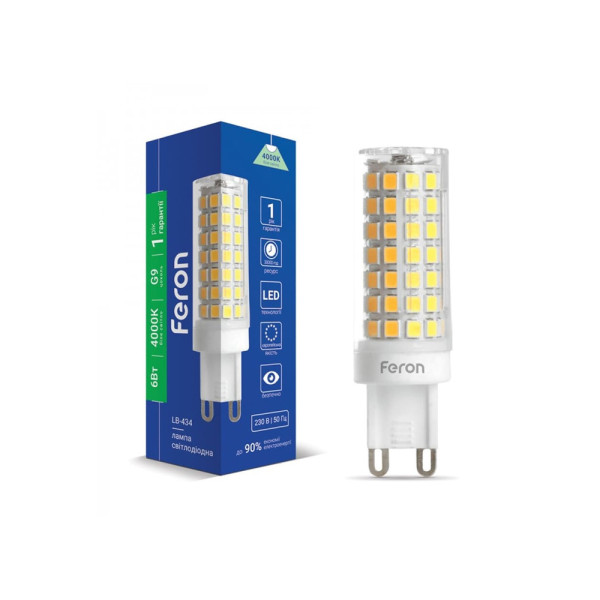 Светодиодная лампочка Feron LB-434 Bulb G9 6W 4000K 550Lm Белая