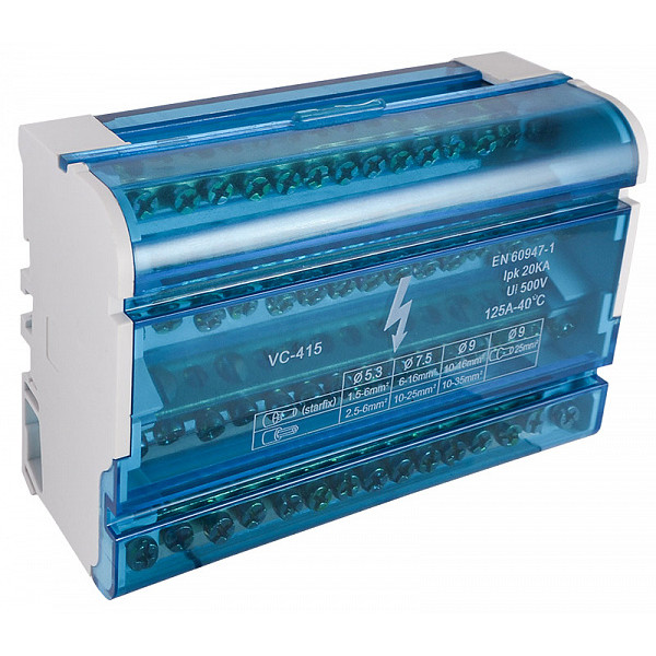 Нульова шина Аско-Укрем VC-415 в корпусі 4x15 отворів (A0150120022) - фото №1