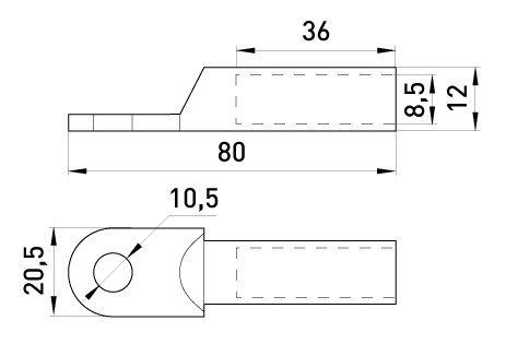 Оцинкованный кабельный наконечник E.Next e.end.stand.z.35 (s021004) - фото №1