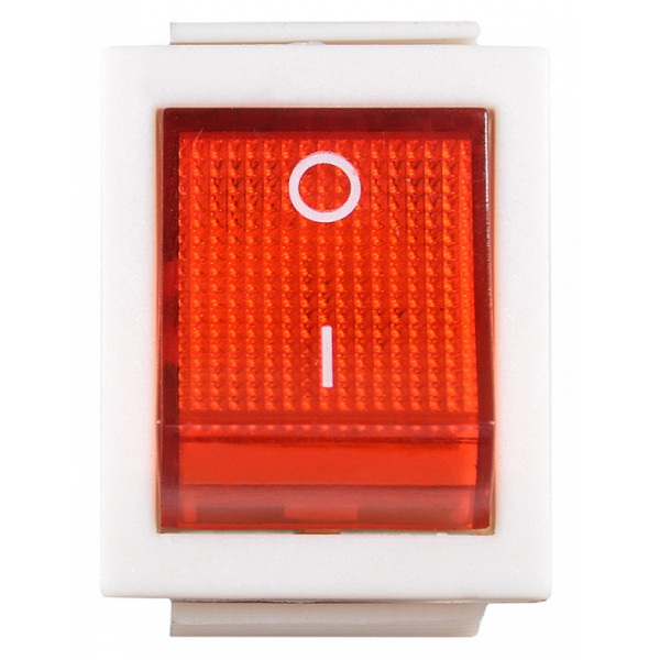 Переключатель Аско-Укрем KCD2-201N R/WH (0-I) с подсветкой красный (A0140040105) - фото №1