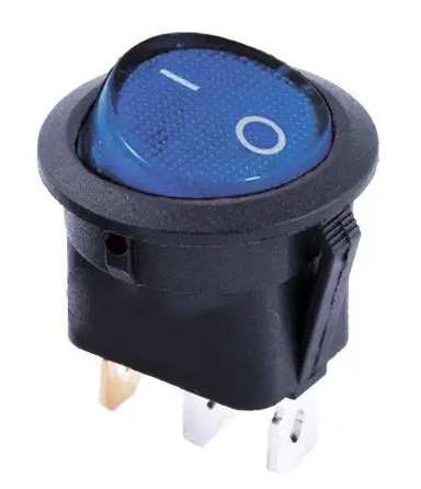 Перемикач TNSy KCD1-8-101N BL/B круглий з підсвічуванням синій (TNSy5500739)