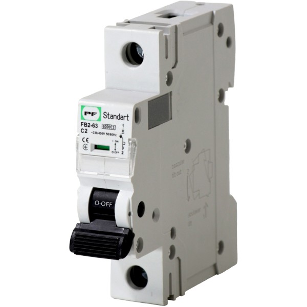 Автоматичний вимикач Promfactor STANDART FB2-63 1P C 2A 6кА (FB2C1002)