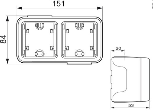 Подвійний підрозетник ІР55 Legrand - фото №2