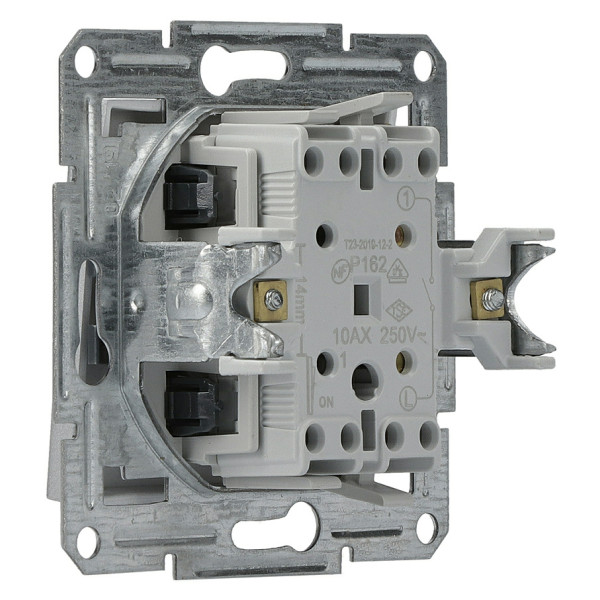 Выключатель 1-клавишный без рамки алюминий Asfora, EPH0100161 - фото №3