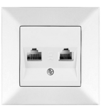 Розетка комп'ютер-телефон Meridian, RJ45 Cat.5e - RJ11 Cat.3, білий