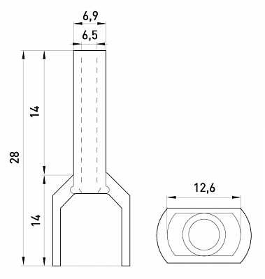 Ізольований наконечник E.Next e.terminal.stand.te.2.10.brown 2x10 кв.мм коричневий (s4037011) - фото №1