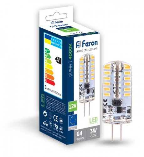 Светодиодная лампа Feron LB-422 3Вт 4000К G4 - фото №2