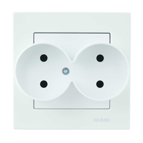 Розетка Nilson Moda біла 2-на без заземлення ( 21111024 )