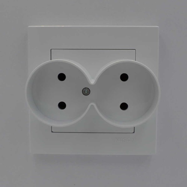 Розетка Nilson Moda біла 2-на без заземлення ( 21111024 ) - фото №1