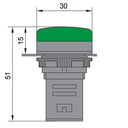 Сигнальний індикатор NOARK Ex9IL 2R b виступаючий 24В AC/DC синій (105467) - фото №1
