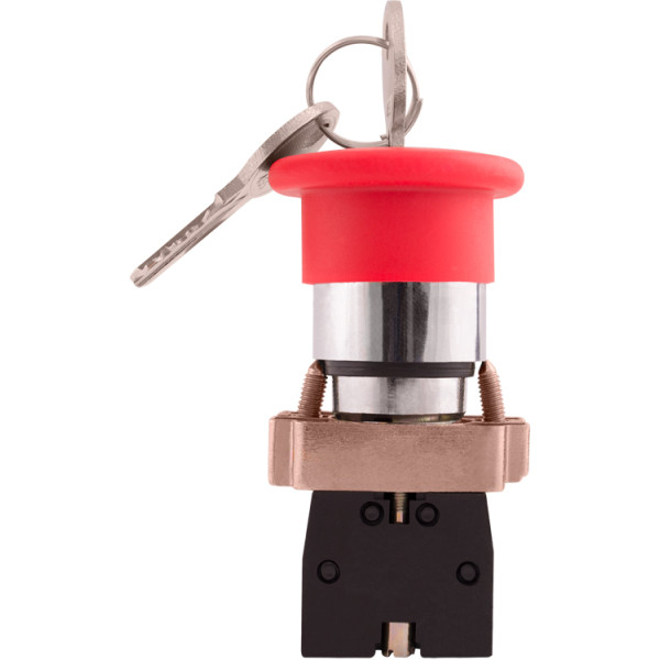 Кнопка грибок E.Next e.mb.bs142 1NC з ключем поворотна червона (p0810124) - фото №2