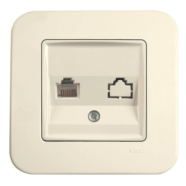 Розетка компьютерная кремовая VIKO Rollina
