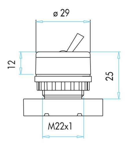 Кнопка-тумблер EMAS B100C (1НО) - фото №1