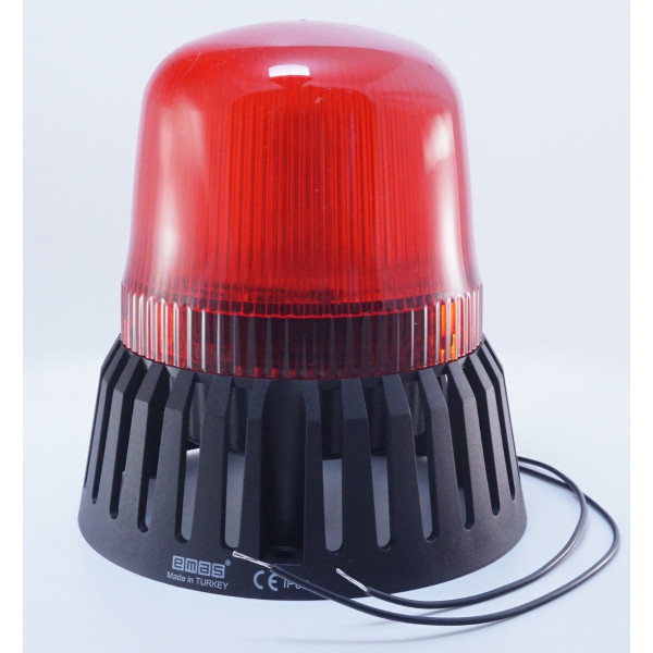 Мультифункціональний проблисковий маяк EMAS Ø120 24В AC/DC червоний - фото №3