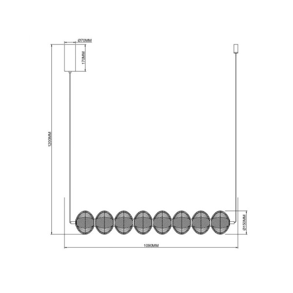 Підвісний світильник, люстра Zuma Line 5905316693456 Galatea LED 1x50W 3000K/4500K/6500K 4286Lm IP20 золотий - фото №2