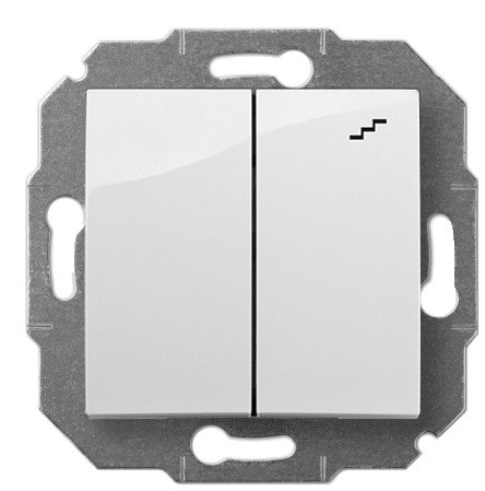 Двоклавішний прохідний вимикач Elektro-Plast Carla 1718-10 (білий)