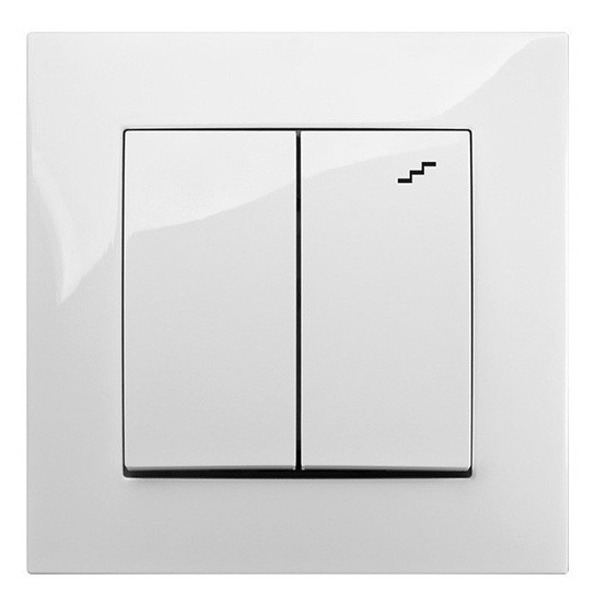 Двоклавішний прохідний вимикач Elektro-Plast Carla 1718-10 (білий) - фото №1