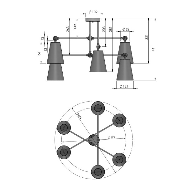 Люстра пристельова PikArt 5648-2 - фото №2