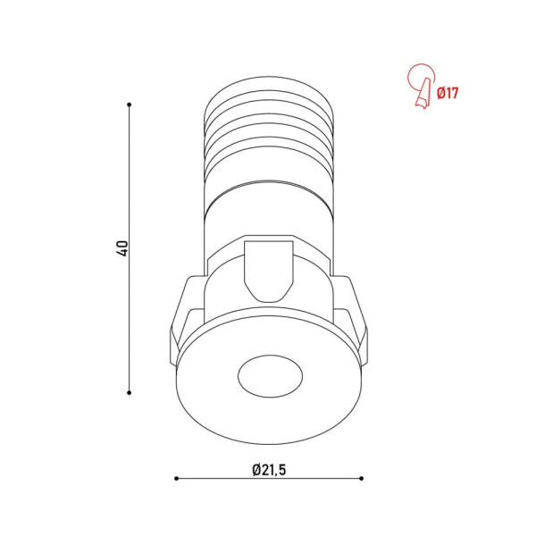 Точковий світильник Kloodi KD-MINI22 LED 1x1W 2700K 80LM IP20 Bl - фото №1