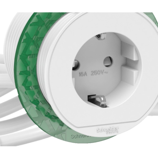 Розетковий блок Schneider Electric INS44000 1x(2К+З) (білий), що вбудовується в стіл. - фото №1