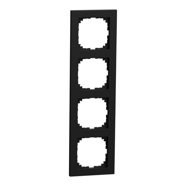 Четырехместная рамка Schneider Electric M-Pure Ocean Plastic MEG4040-3603 черная матовая - фото №1