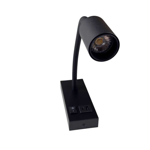 Светильник настенный Violux SNAKE USB+Type-C 5W 4200K 250Lm IP20 черный ( 552101 ) - фото №3