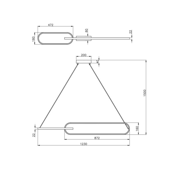 Підвісний світильник, люстра Zuma Line 5905316692961 Ravon LED 1x40W 3000K 2200Lm IP20 різнокольоровий - фото №1