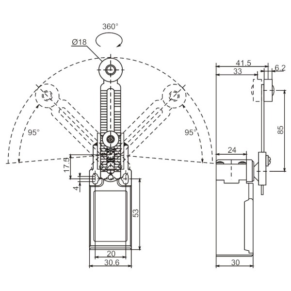 Кінцевий вимикач Promfactor FLS15M33P65 - фото №1