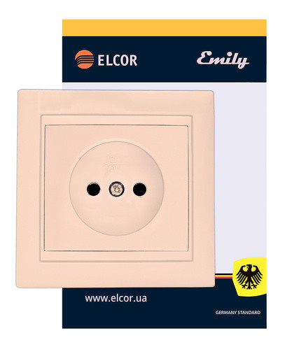 Розетка Elcor Emily 9215 (211574) без заземлення (кремовий) - фото №1