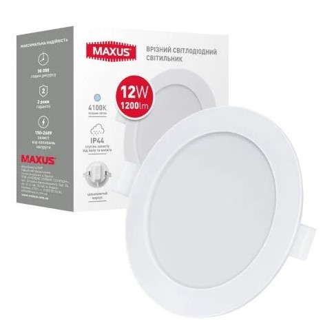 Точковий врізний світильник Maxus RDL 12Вт 4100K IP44 (1-RDL-1241-IP) - фото №2