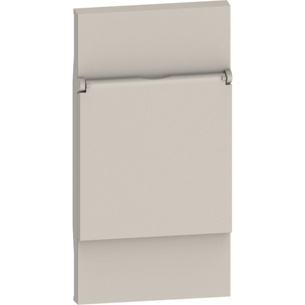 Лицевая панель с крышкой для розетки 2К+З немецкого стандарта Bticino Living Now KM04P на 2 модуля (песочная)