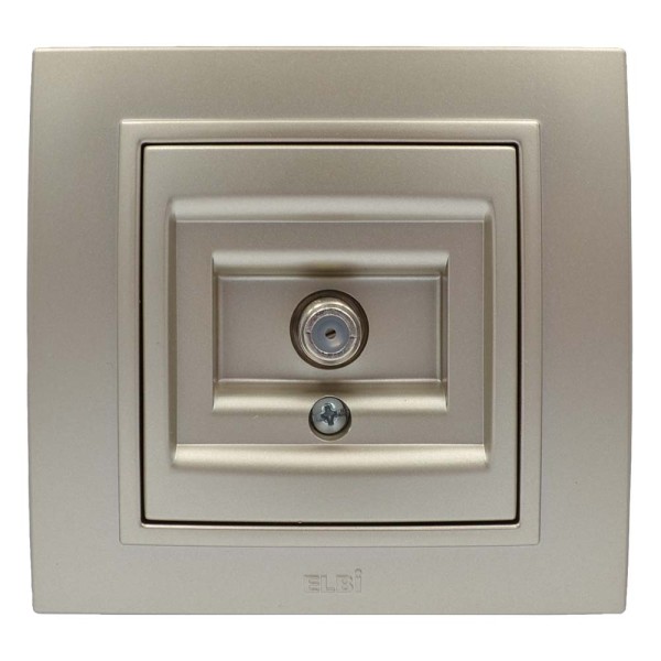 Розетка ELBI ZENA Silverline титан спутниковая SAT F-розьем с рамкой ( 500-011400-280 )