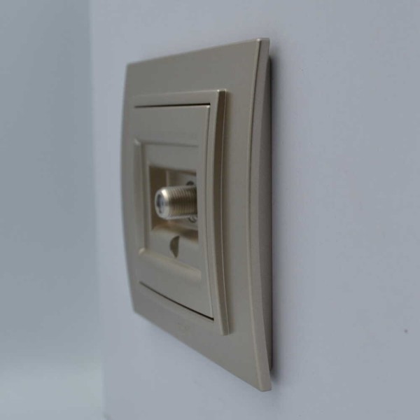 Розетка ELBI ZENA Silverline титан спутниковая SAT F-розьем с рамкой ( 500-011400-280 ) - фото №1