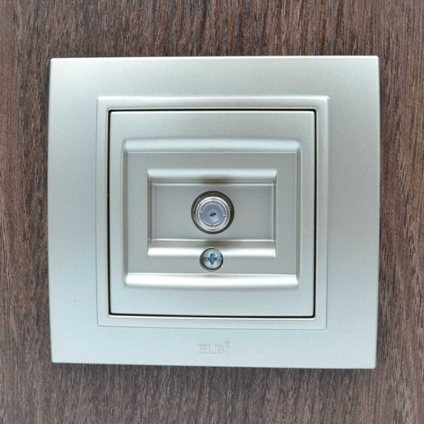 Розетка ELBI ZENA Silverline титан спутниковая SAT F-розьем с рамкой ( 500-011400-280 ) - фото №4