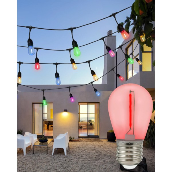 Светодиодная лампочка для гирлянды из коллекции Party Neon Goldlux 322180 E27 2x0.3W 2200K 50Lm красная - фото №3