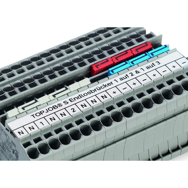 Изолированная Push-in-TYPE перемычка Wago 2002-437 Bars 1-7 25А (светло-серая) - фото №1