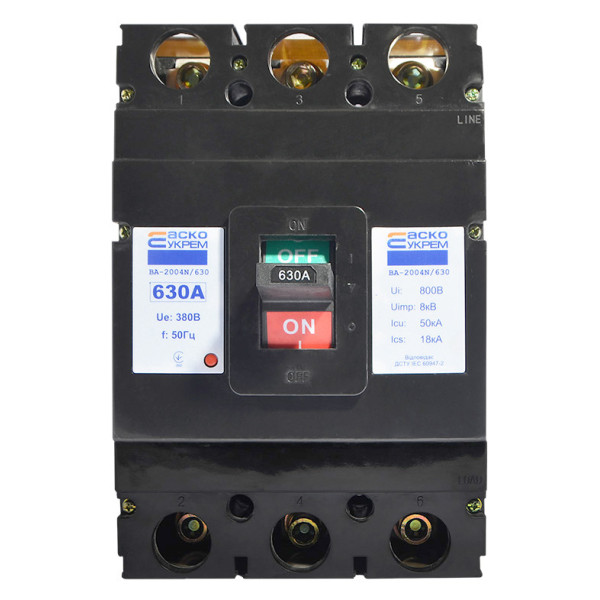 Силовой автоматический выключатель Аско-Укрем ВА-2004N/630 3р 630А (A0010040075) - фото №1