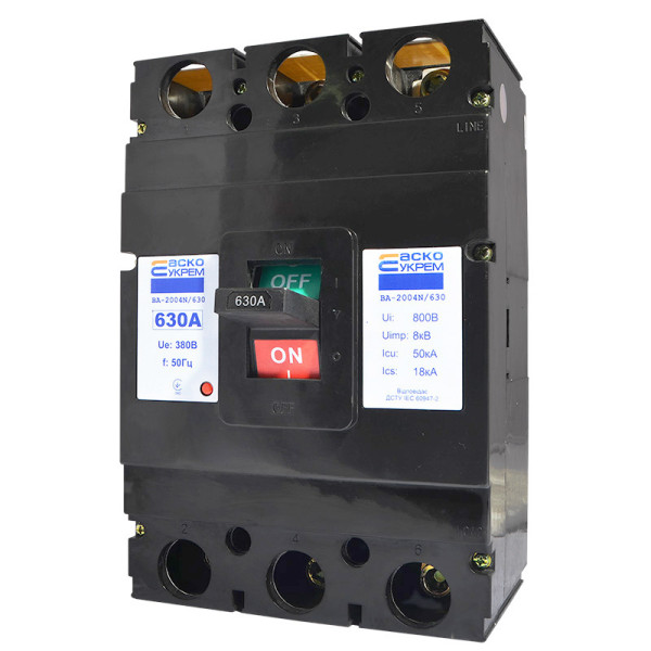 Силовой автоматический выключатель Аско-Укрем ВА-2004N/630 3р 630А (A0010040075) - фото №2