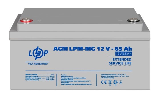 Аккумулятор LogicPower AGM LPM-MG 12-65 Ah 12В - фото №2