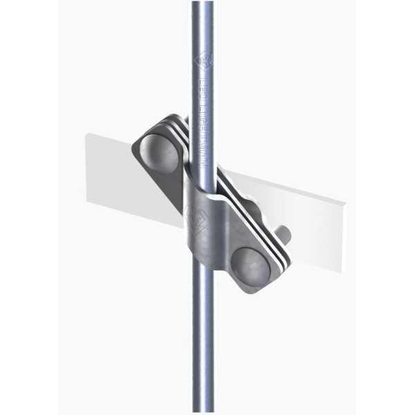 З'єднувач Leo Lightman Cant стержня d16мм зі смугою шириною до 40мм та дротом ø8-10мм StZn (205111) - фото №1